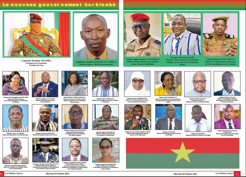 Burkina Faso Liste des membres du gouvernement Kyélem II Aconews